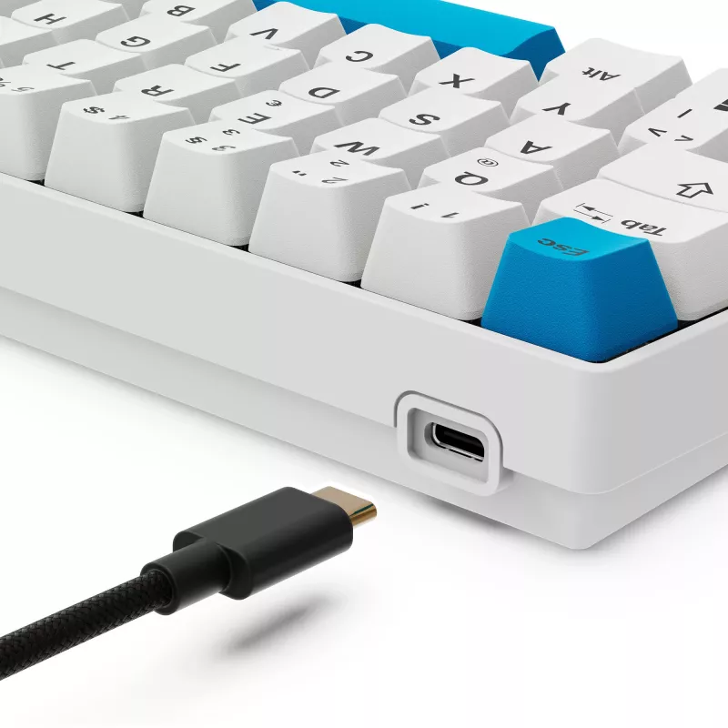 Sharkoon SGK50 S4 tastatūra Mājas USB QWERTZ Vācu Balta 60% RGB LED