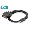 Digitus DisplayPort – DVI adaptera kabelis, 10 gab. iepakojumā