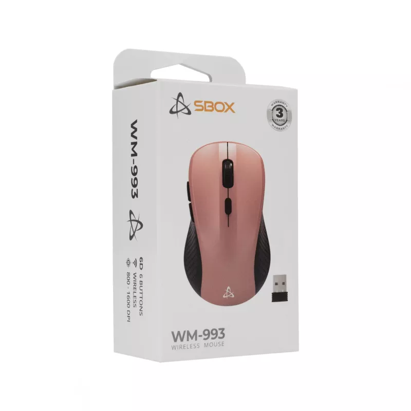Bezvadu pele SBOX WM-993 rozā USB Type-A