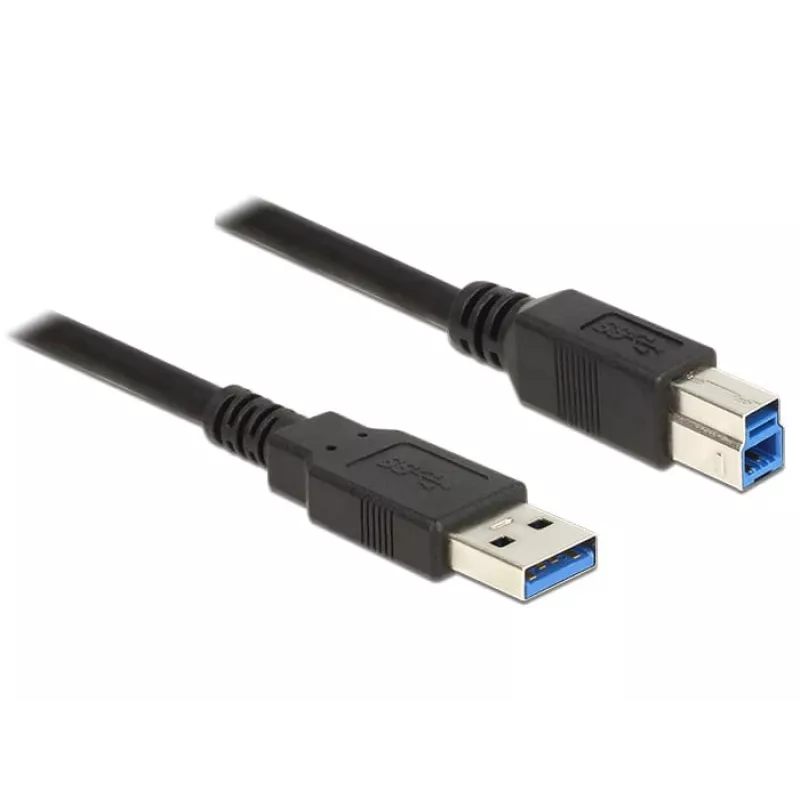 USB kabelis DeLOCK 85065 USB 3.2 Gen 1 0,5 m USB A USB B Melns
