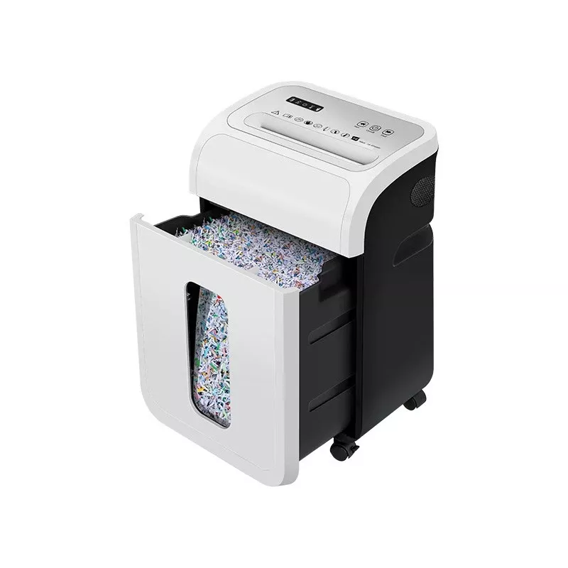 Biroja dokumentu smalcinātājs TRACER TRANIS47633 balts — 4x12 mm šķērsgriezums, 14 lapu ietilpība, 20 L grozs
