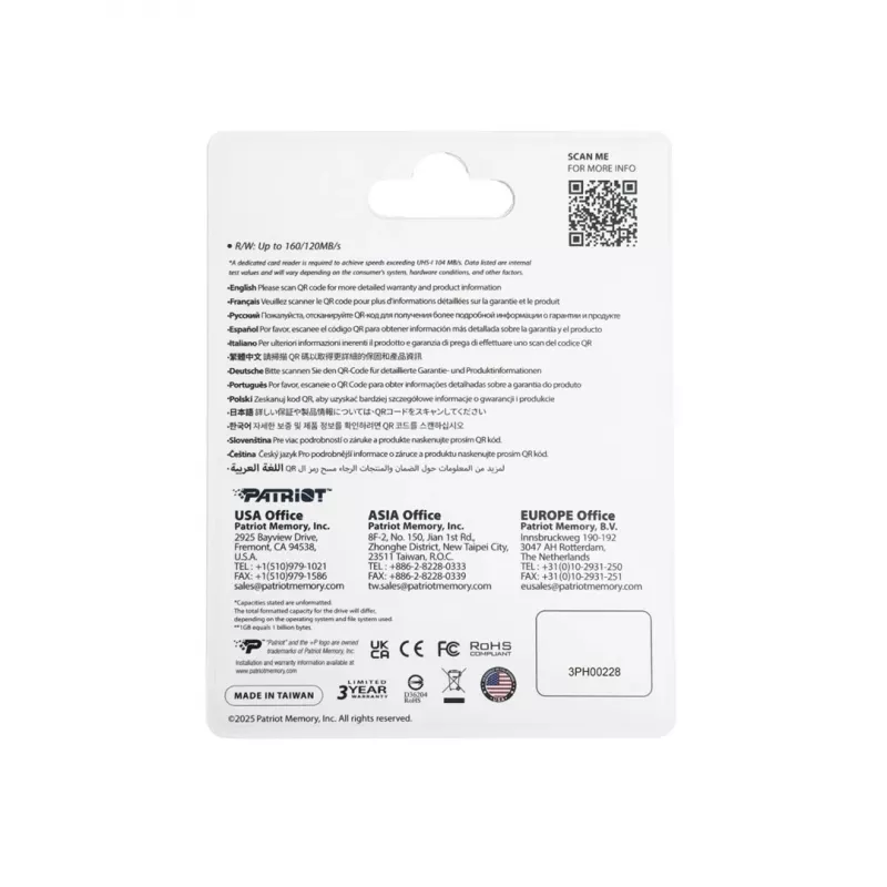 Patriot Memory EP DDR200 atmiņas karte 1TB MicroSDXC 160/120 MB/s (PEF1TEP33MCX)