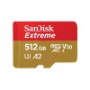 MicroSDHC atmiņas karte SANDISK Extreme 512 GB UHS-I A1 V30 U3 Class 10, lasīšana 190 MB/s, rakstīšana 130 MB/s, komplektā SD adapteris