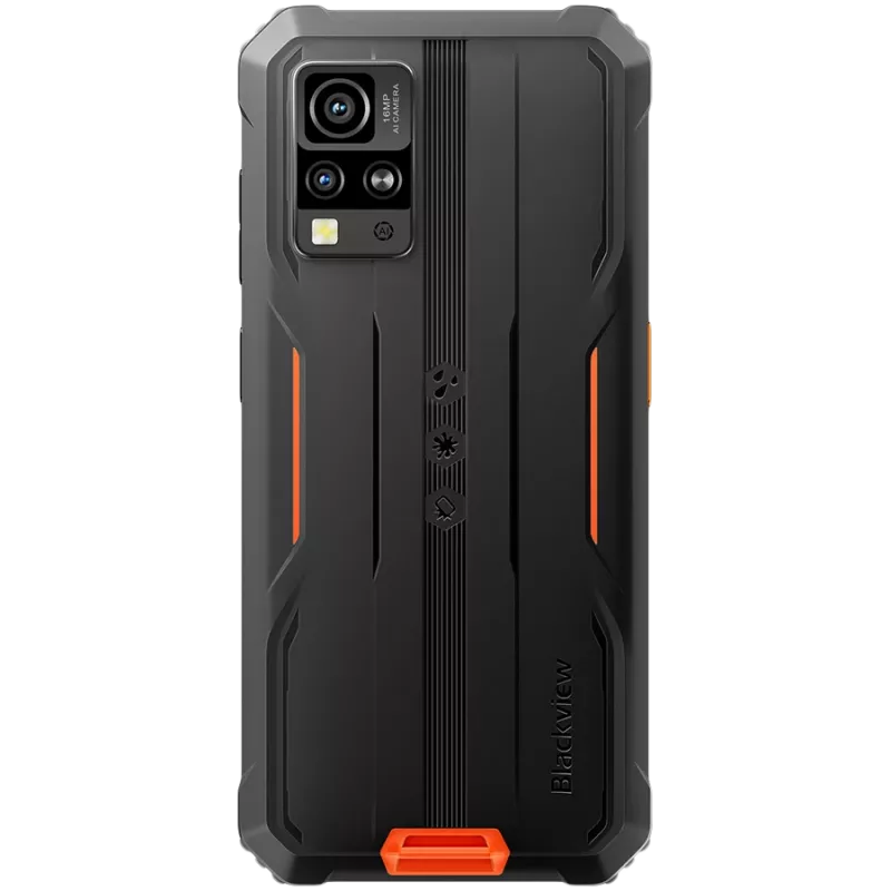 Blackview Rugged BV4800SE LTE 6.56 inch HD+IPS 720x1612 90Hz 4Gb+64Gb UMS9320E Octa-Core 1.8GHz CAM Priekšējā 8MP Aizmugurējā 16MP+2MP NFC 5100mAh BEZ Lādētāja Android 15 Oranžs