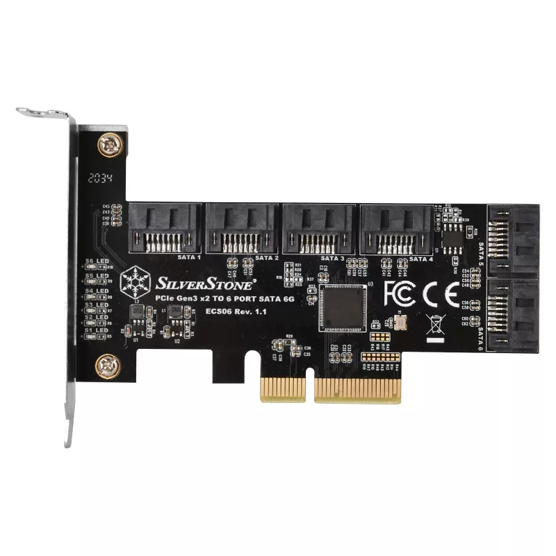 SILVERSTONE Serial ATA kontrolieris SST-ECS06 — PCIe karte ar 6 SATA portiem