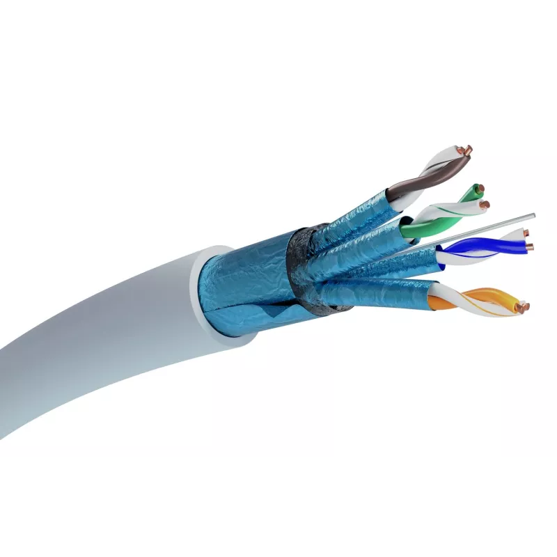 Tīkla kabelis Extralink Vītā pāra CAT6A FTP (F/FTP) V2 Indoor 500M Pelēks