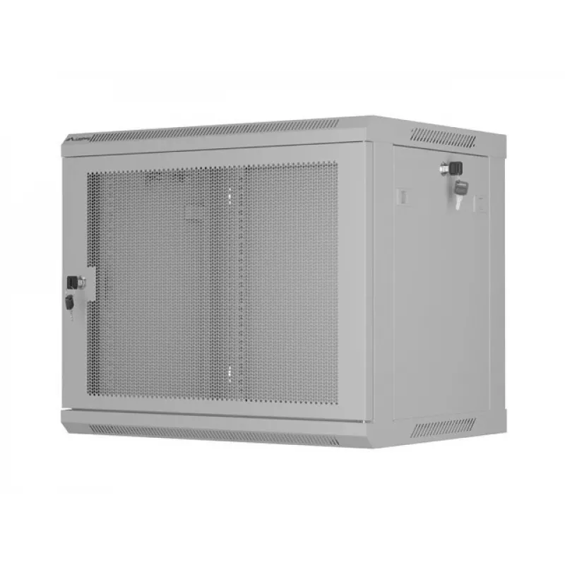19 inch 9U 600x450 pelēks sienas montāžas skapis, perforēts