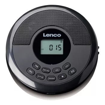 Portable CD player Lenco CD-340BK — Melns, portable design