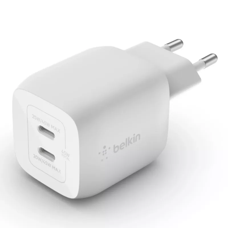 Belkin WCH011vfWH klēpjdatora, viedtālruņa, planšetdatora balts maiņstrāvas ātrās uzlādes lādētājs iekštelpām