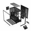 PC korpuss MODECOM Volcano Stellar 5F ATX Midi Tower, rūdīts stikls, 5 iepriekš uzstādīti ventilatori, USB‑C, atbalsta microATX/ATX, maks. GPU 420 mm, CPU dzesētāja augstums 175 mm