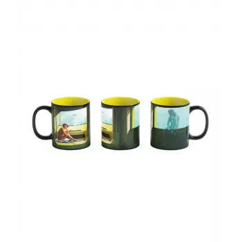 Heat Reveal Mug Good Loot Cyberpunk 2077 Game Art Chronicles - V & Edward Hopper 450 ml Melna, dzeltena
