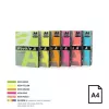 Krāsains neona papīrs Double A, 75 g, A4, 500 loksnes, Rainbow 4, 5 neona krāsas