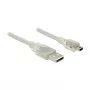 USB Kabelis DeLOCK 83908 USB 2.0 3m USB A Mini-USB B Caurspīdīgs