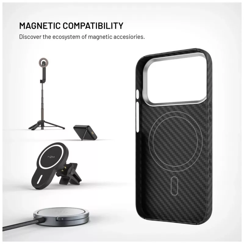 Aizsargājoša uzmava FIXED MagVelar Apple iPhone 17 Pro, melna