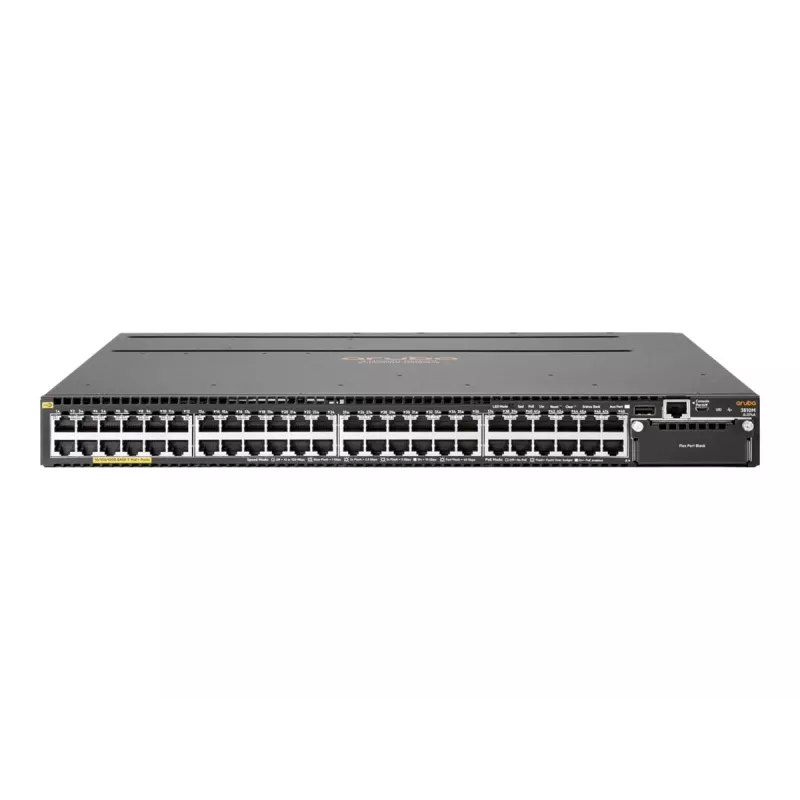 HPE - Aruba sērija - Slēdzis - 3810M 48G PoE+ 1-slota L3 - pārvaldīts - 48 x 10/100/1000 (PoE+) - uzstādāms statīvā - PoE+