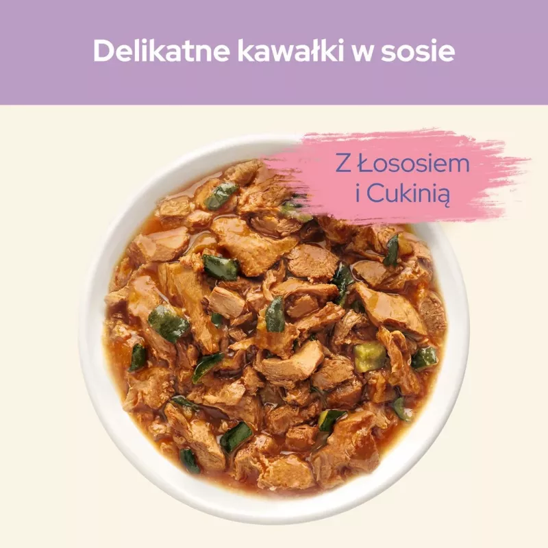 Purina Cat Chow Sensitive Gig ar lasi un cukīni mērcē - mitrā barība kaķiem - 85 g