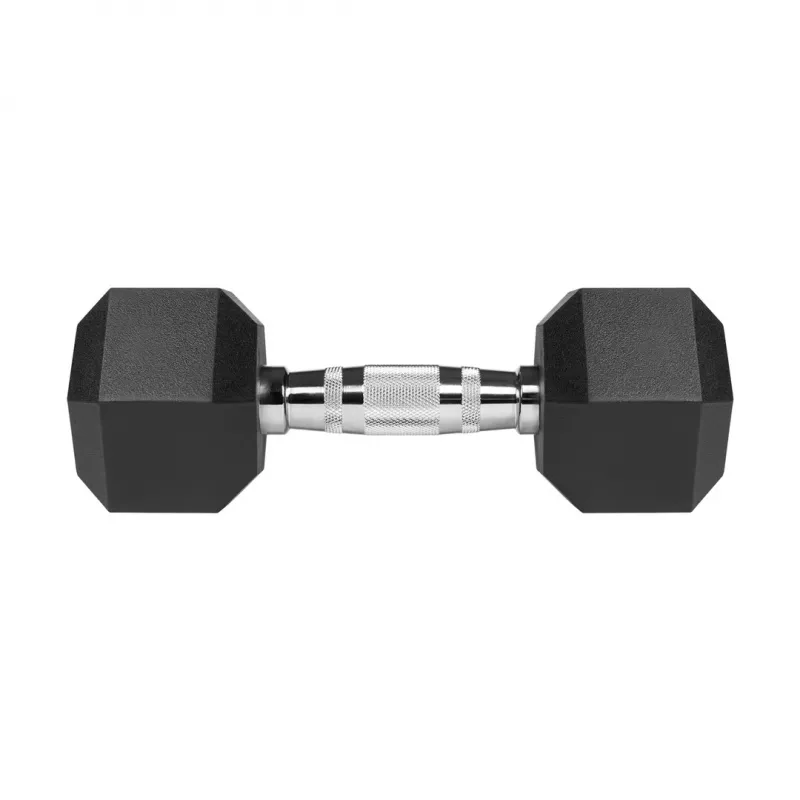 Gumijotas čuguna hanteles HEX 2x6 kg REBEL ACTIVE