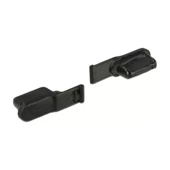 Kontaktligzdas drošības pārsegs DELOCK 64033, melns, 5×12.5×3.5 mm, iepakojumā 10 gab.