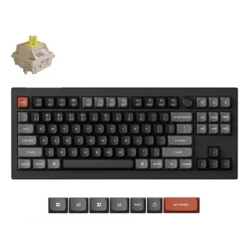 Mehāniskā tastatūra Keychron V3 Ultra 8K — Vadu un Bluetooth, QWERTY izkārtojums, RGB LED, Melna