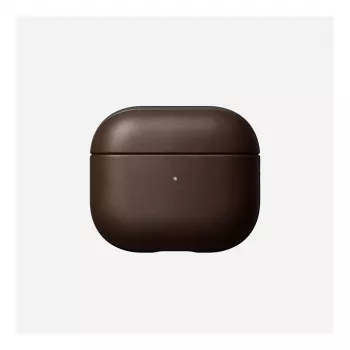Ādas AirPods futlāris Nomad V3 Rustic Brown — aizsargājošs ādas pārvalks AirPods uzlādes futlārim