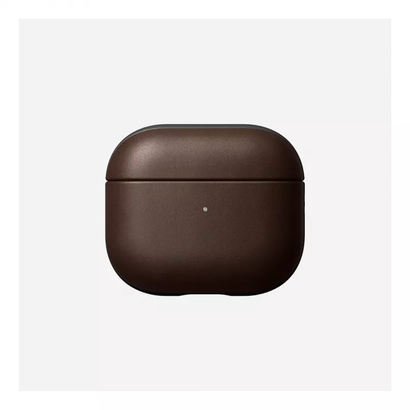 Ādas AirPods futlāris Nomad V3 Rustic Brown — aizsargājošs ādas pārvalks AirPods uzlādes futlārim