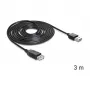 USB kabelis DeLOCK EASY-USB 2.0-A 3m Melns