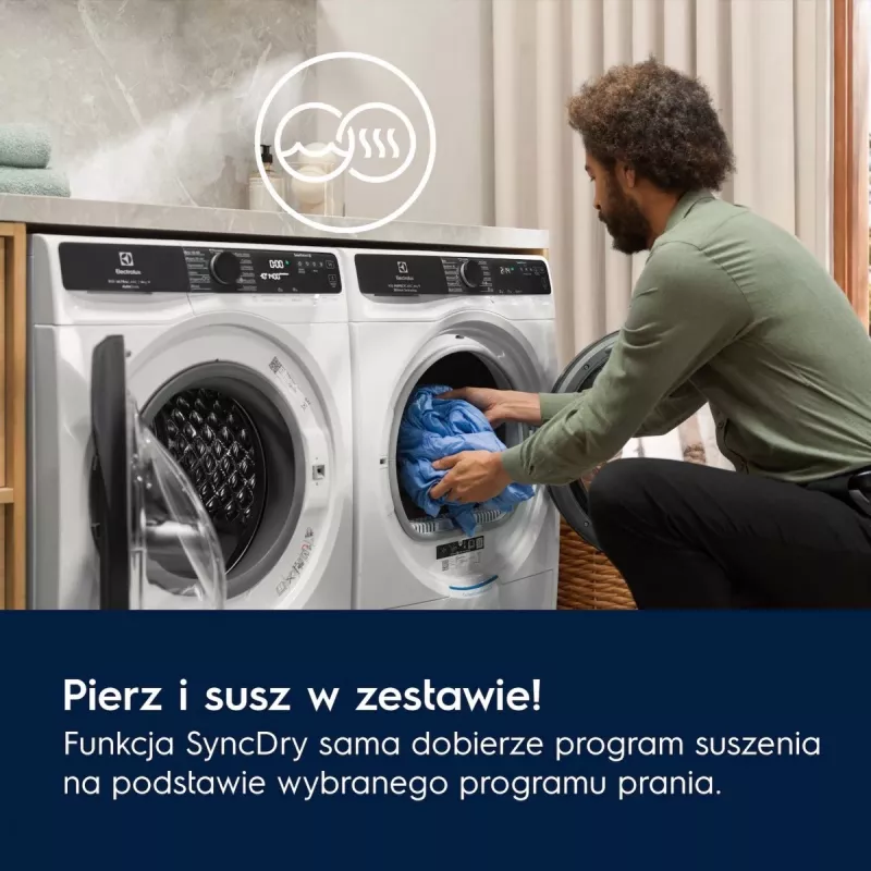 Veļas žāvētājs Electrolux EW7D585UCP 8 kg siltumsūknis, kondensāta žāvēšana