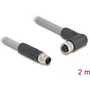 DeLOCK 80543 sensora/izpildmehānisma kabelis 2 m RST M12 pelēks