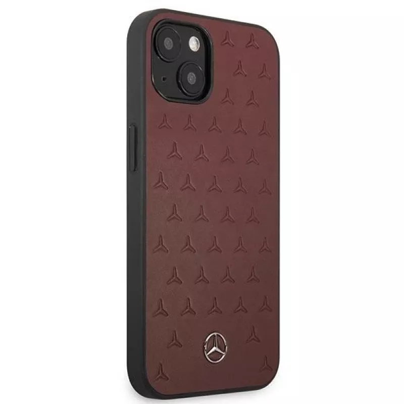 Mercedes MEHCP13SPSQRE iPhone 13 mini 5,4 sarkans/sarkans cietais vāciņš Ādas zvaigžņu raksts