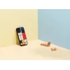 Telefona maciņš Man and Wood iPhone 12 mini — koka aizmugure, melns rāmis