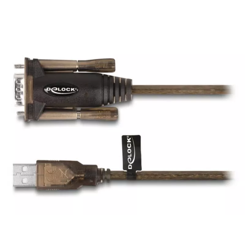 Adapteris USB 2.0 Type-A uz seriālo RS-232 D-Sub 9 pin tēviņu DeLOCK 62646