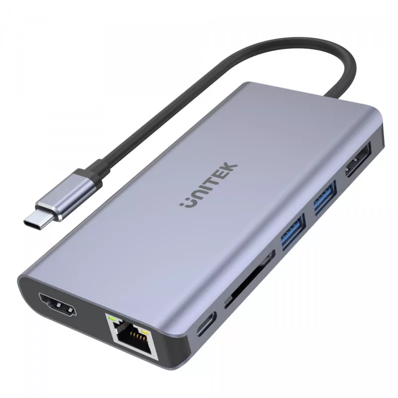 Hub UNITEK uHUB S7 USB 3.2 Gen 1 Type-C pelēka