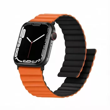 Pulksteņa siksniņa GUAN Premium Plus Apple Watch 40/41/38/42 mm, oranža/melna — saderīga ar Series 10/11