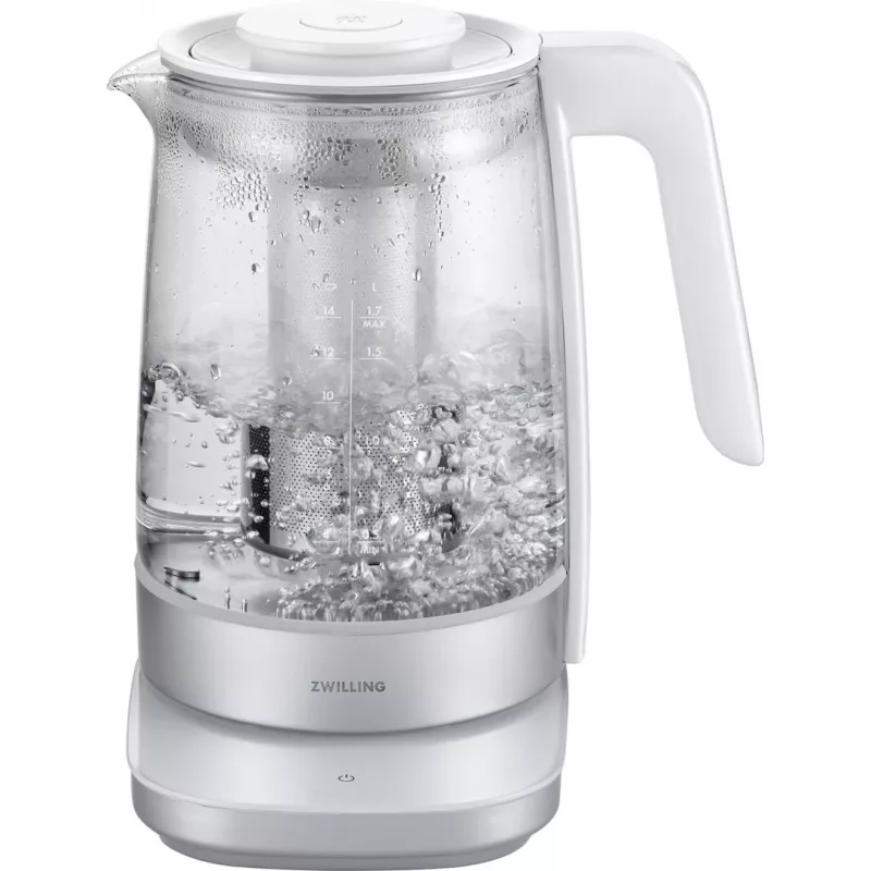 Elektriskā tējkanna ZWILLING 1,7 L 1850 W, stikla korpuss, balta