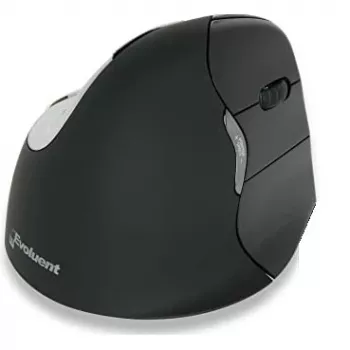 BakkerElkhuizen Evoluent 4 Bluetooth Black, labā roka, vertikāls dizains, lāzers, Bluetooth, 2600 DPI, melns