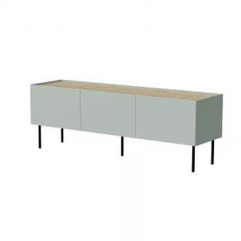 Cama FELLINI TV skapis 150x40x52 olīvzaļš + eļļota ozola virsma