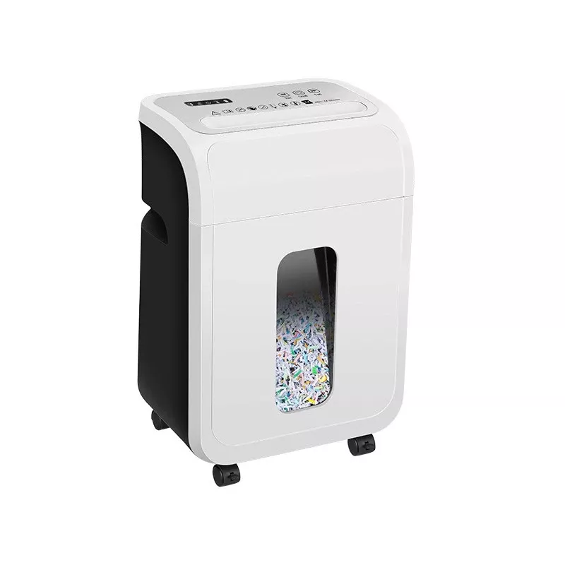 Biroja dokumentu smalcinātājs TRACER TRANIS47633 balts — 4x12 mm šķērsgriezums, 14 lapu ietilpība, 20 L grozs