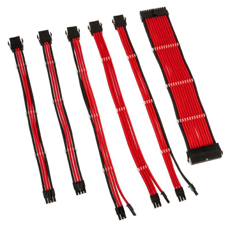 Kabeļu pagarinājumu komplekts Kolink Core Adept Red 0,35 m 6 gab.