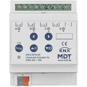 MDT technologies universālais izpildmehānisms 4-virzienu 4TE REG, 16A, 230VAC, 100µF Battery-0416.03 (Battery-0416.03)