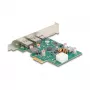 DeLOCK PCI Express x1 karte USB Type-C PD 30W 2x USB Type-A 5Gbps