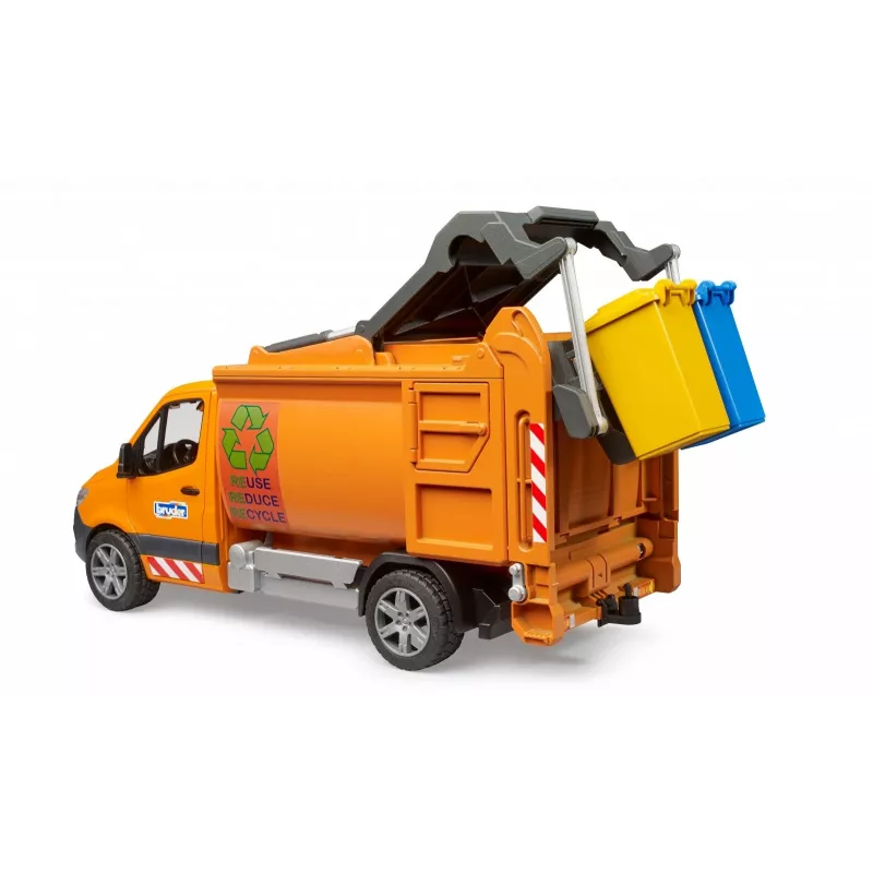 BRUDER modelis MB Sprinter pašvaldības atkritumu vedējs BR-02682, mēroga rotaļu kopija