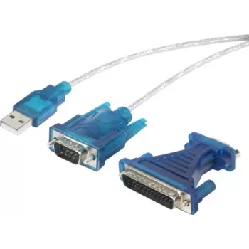 Seriālais kabelis Renkforce RF-4222053 USB Type-A DB-25 Melns 0.4 m
