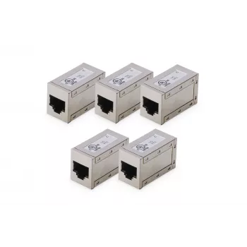 Digitus CAT 6 modulārie savienotāji, ekranēti, 5 gab., RJ-45, zelta kontakti, sudraba