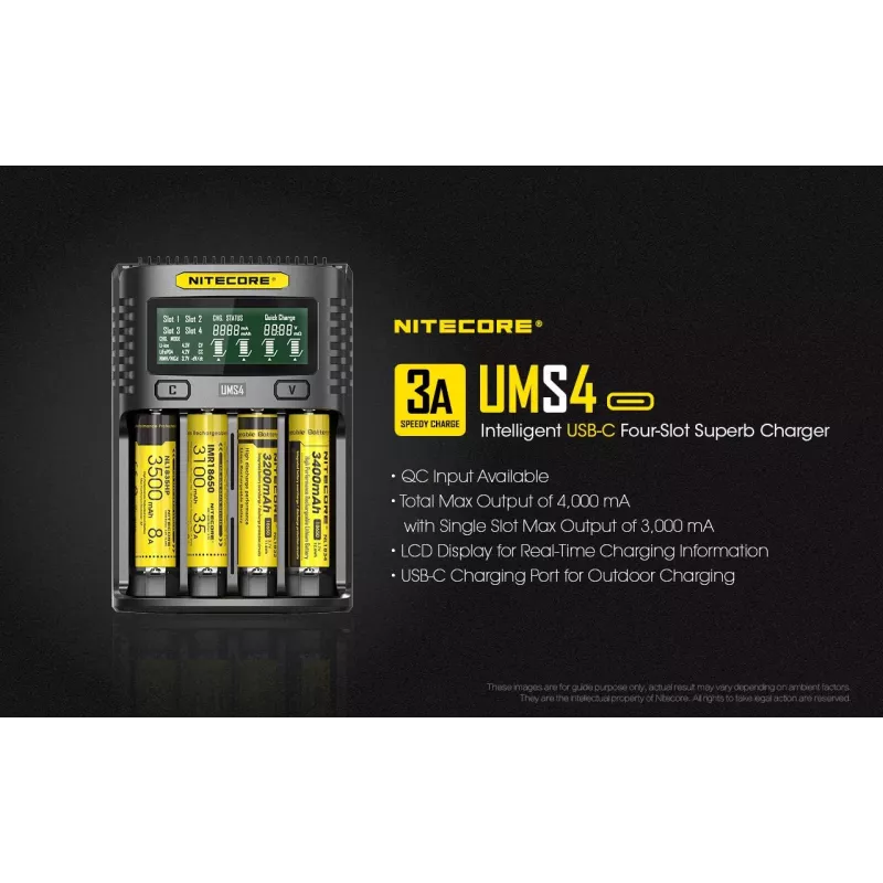 Lādētājs Nitecore UMS4