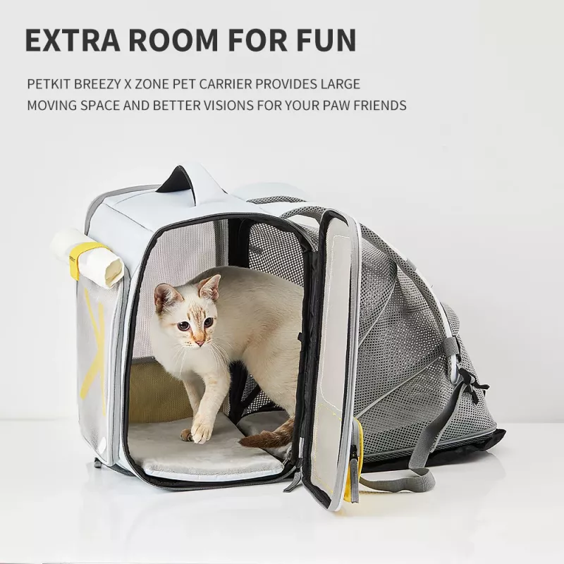 PETKIT Breezy xZone mugursoma kaķu pārvadāšanai - Pelēka