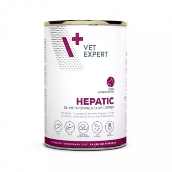 Mitrā suņu barība VETEXPERT Veterinary Diet Hepatic suņiem, 400 g, aknu atbalsts, gaļas garša