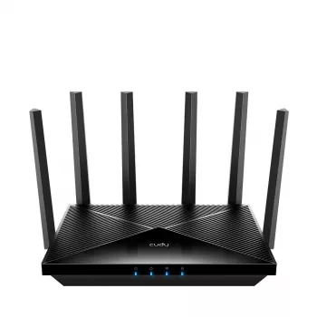 Cudy WR6500H galda bezvadu maršrutētājs — Divjoslu 2,4/5 GHz, Wi‑Fi 7 (802.11be), 5765 Mbps, 2,5GbE LAN, 5x RJ-45, 3x3 antenas, melns