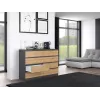 Kumode top e shop M8 140 ANT/ART — 8 atvilktnēm, Antracīta/Ozola, 1380×400×970 mm, Skaidu plātne