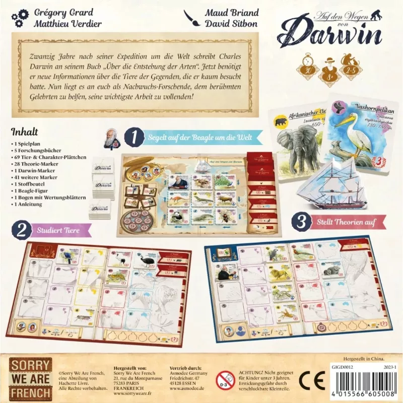 to den Wegen von Darwin, galda spēle