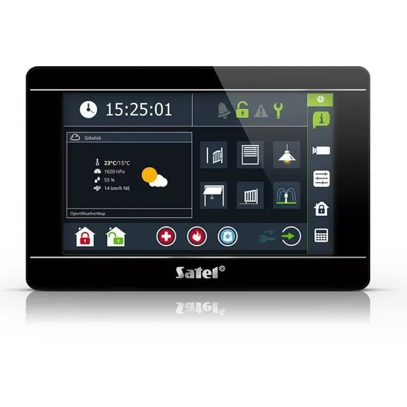 Skārienekrāna klaviatūra SATEL INT-TSI-B 7 collu LCD sienā montējams vadības panelis drošības sistēmām